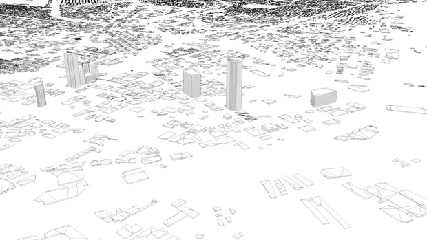 Dallas Streets and Buildings Architectural 3D Model