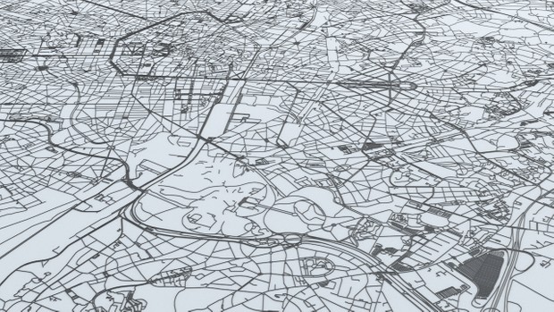 Brussels Road Network and Streets Architectural 3D model