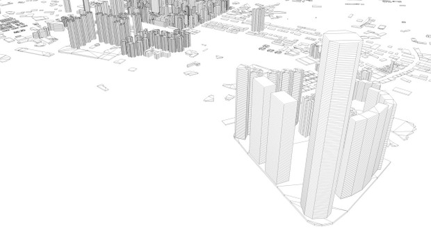 Hong Kong 18 Districts Streets and Buildings Architectural 3D Model