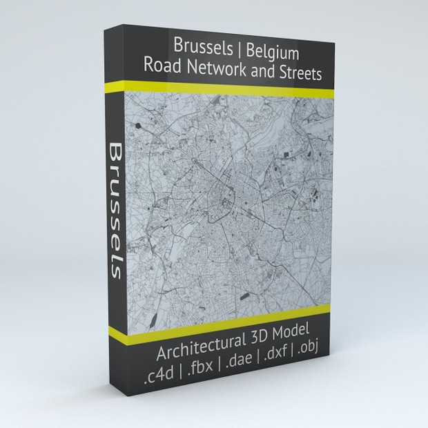 Brussels Road Network and Streets Architectural 3D model