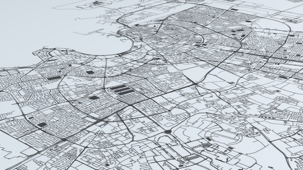 Doha Road Network and Streets Architectural 3D model