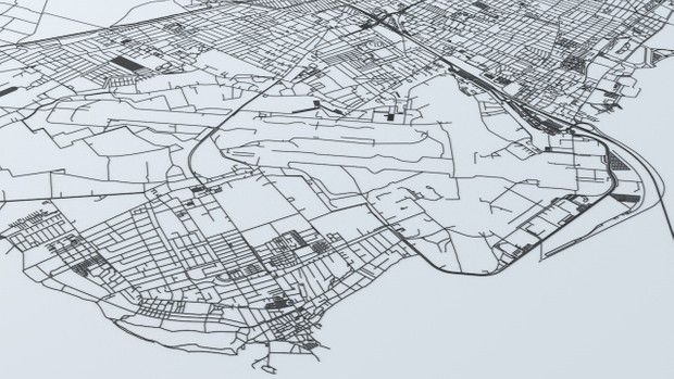 Copenhagen Road Network and Streets Architectural 3D model