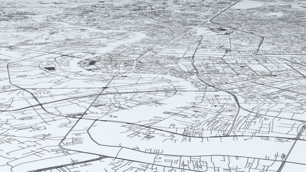 Bangkok Road Network and Streets Architectural 3D model