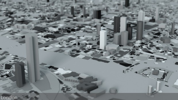 Greater London Streets and Buildings Architectural 3D Model