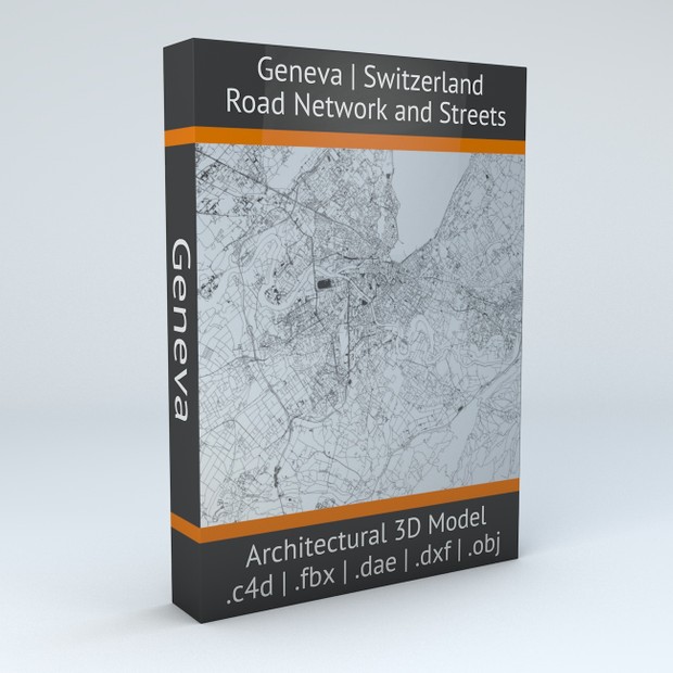 Geneva Road Network and Streets Architectural 3D model