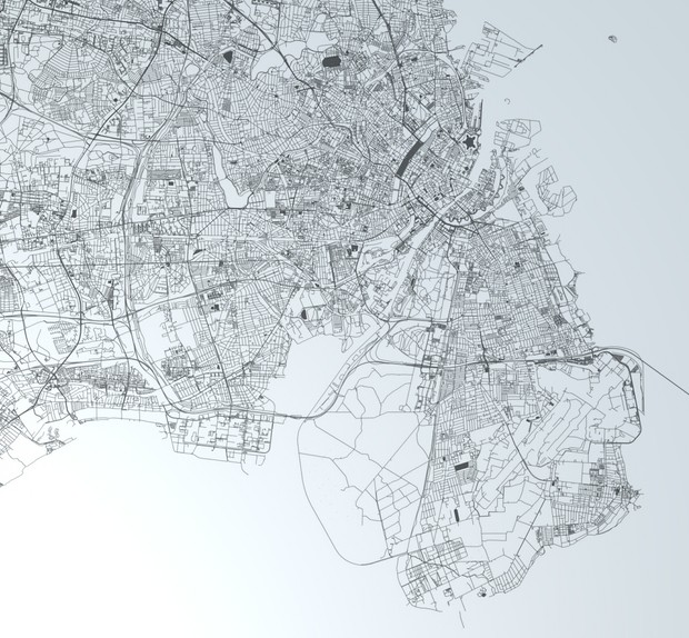 Copenhagen Road Network and Streets Architectural 3D model
