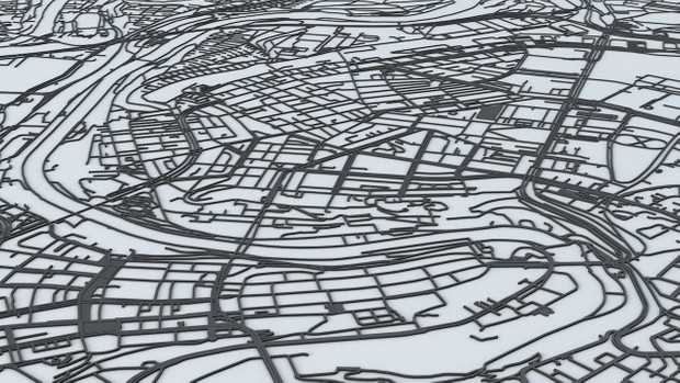 Bern Road Network and Streets Architectural 3D model