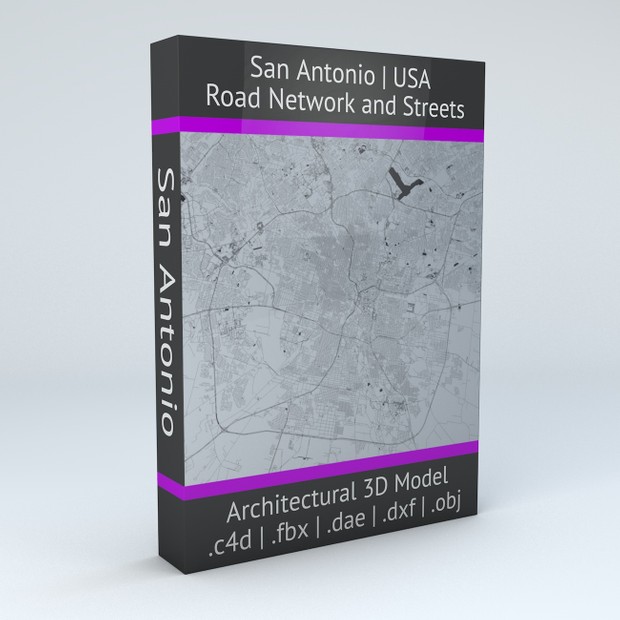 San Antonio Road Network Architectural 3D Model