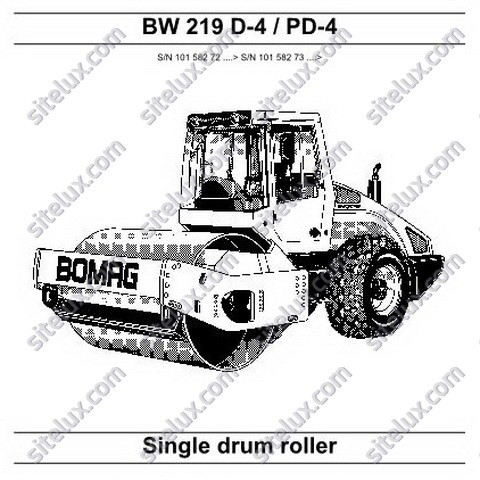 Bomag BW 219 D-4/PD-4 Single Drum Roller Service Manual
