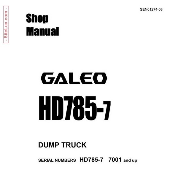 Komatsu HD785-7 Dump Truck Shop Manual - SEN01274-03