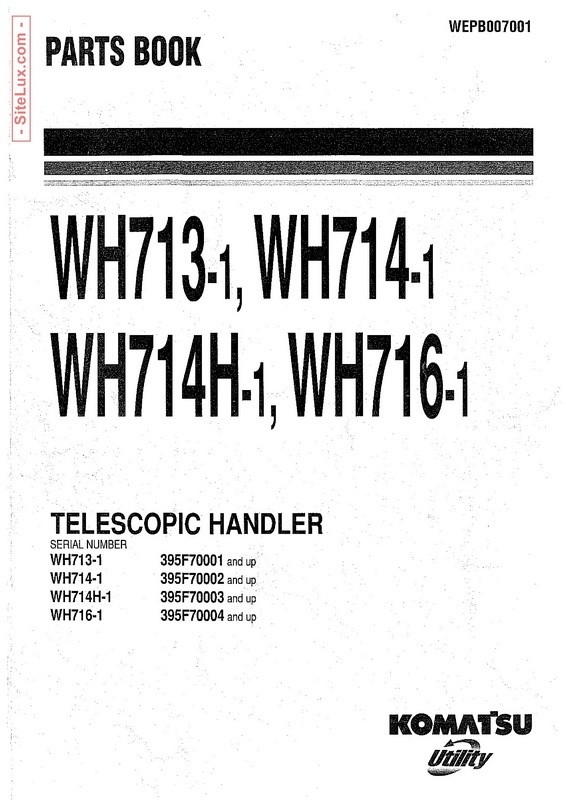 Komatsu WH713-WH716 Telescopic Handlers Parts Book - WEPB007001