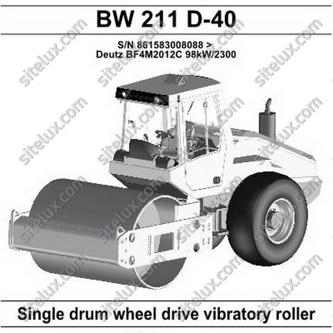 Bomag BW 211 D-40 Single Drum Wheel Drive Vibratory Roller Spare Parts Catalogue