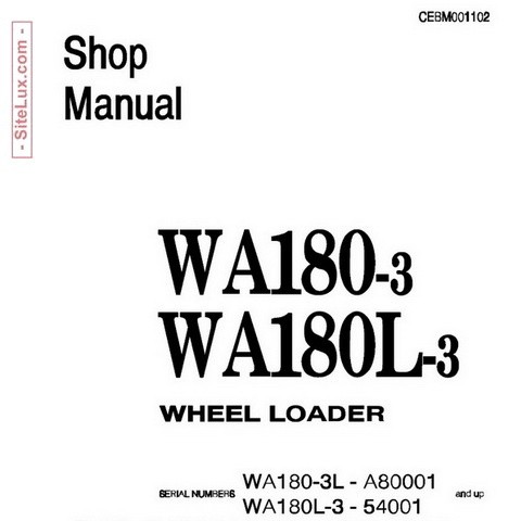 Komatsu WA180-3, WA180L-3 Wheel Loader Shop Manual - CEBM001102