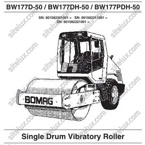Bomag BW177 D-50/DH-50/PDH-50 Single Drum Vibratory Roller Operating & Maintenance Instructions