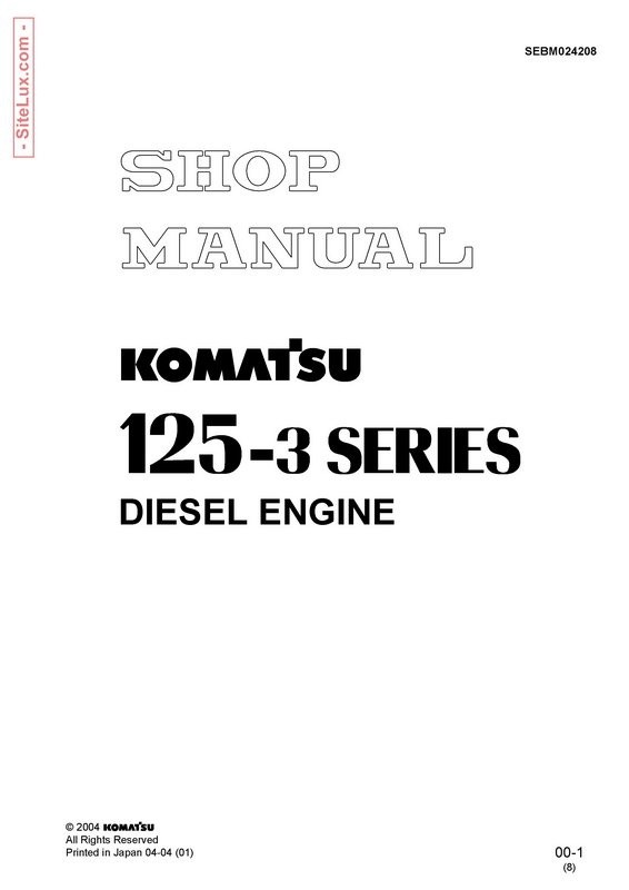 Komatsu 125-3 Series Diesel Engine Shop Manual - SEBM024208