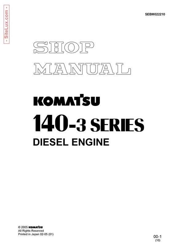 Komatsu 140-3 Series Diesel Engine Shop Manual - SEBM022210