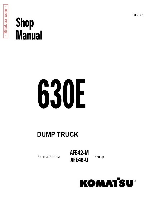 Komatsu 630E Dump Truck Shop Manual - DG675