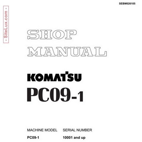 Komatsu PC09-1 Mini Excavator (10001 and up) Shop Manual - SEBM026105