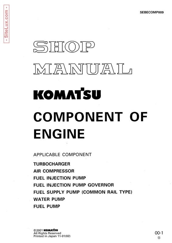 Komatsu Component of Engine Shop Manual - SRBECOMP009