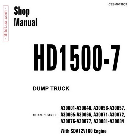 Komatsu HD1500-7 Dump Truck Shop Manual - CEBM019905