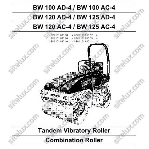 Bomag Tandem Vibratory Roller / Combination Roller Service Manual