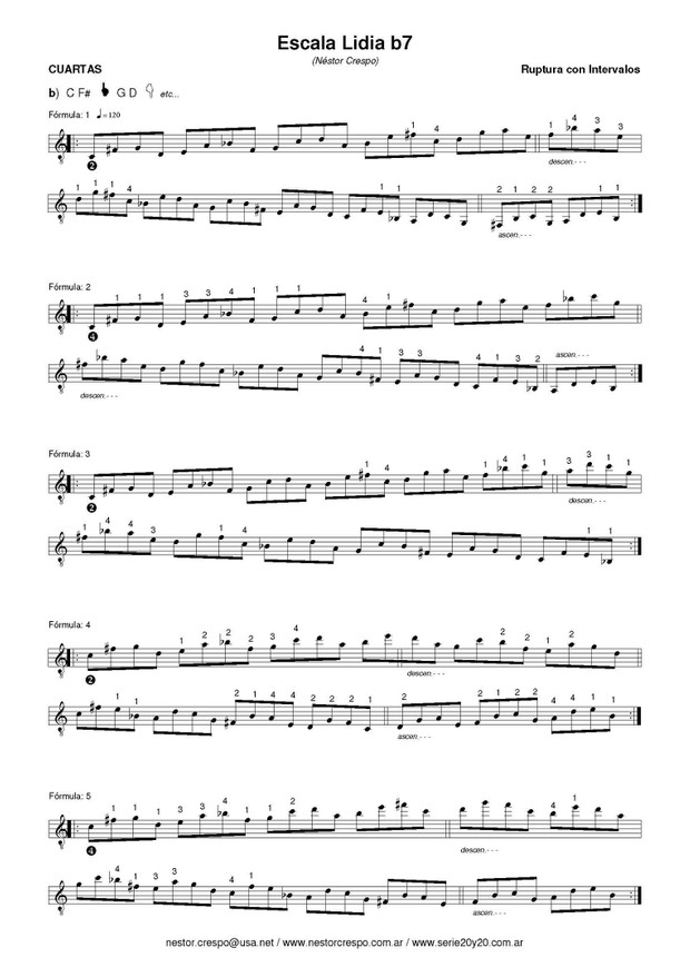 GUITARRA / Escala Lidia b7 (Plan de técnica-improvisación)