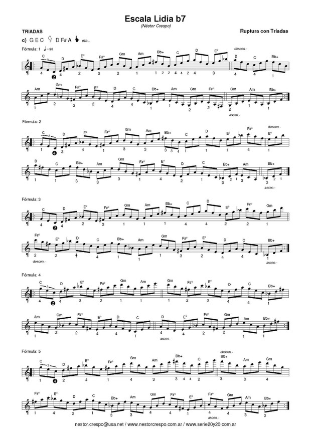 GUITARRA / Escala Lidia b7 (Plan de técnica-improvisación)