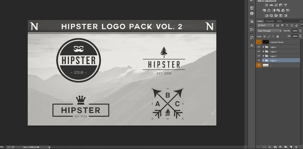 Free Hipster Logo Templates Vol.2