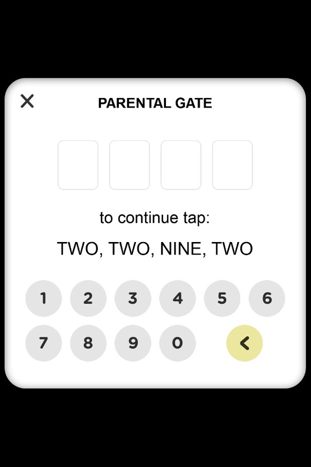 Parental Gates (Numeric) for Corona