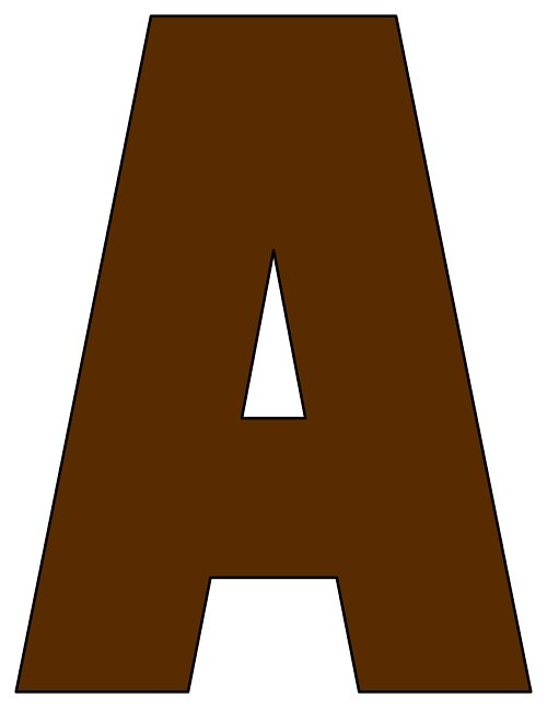 8X10.5 Inch Brown Printable Letters A-Z, 0-9