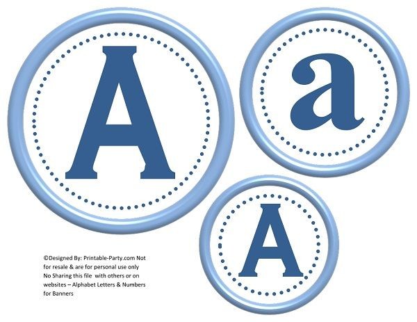 6 inch blue baby blue circle printable banner letters