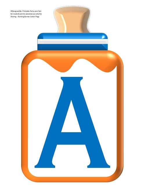LARGE-BLUE-ORANGE-BABY-BOTTLE-BANNER-LETTERS