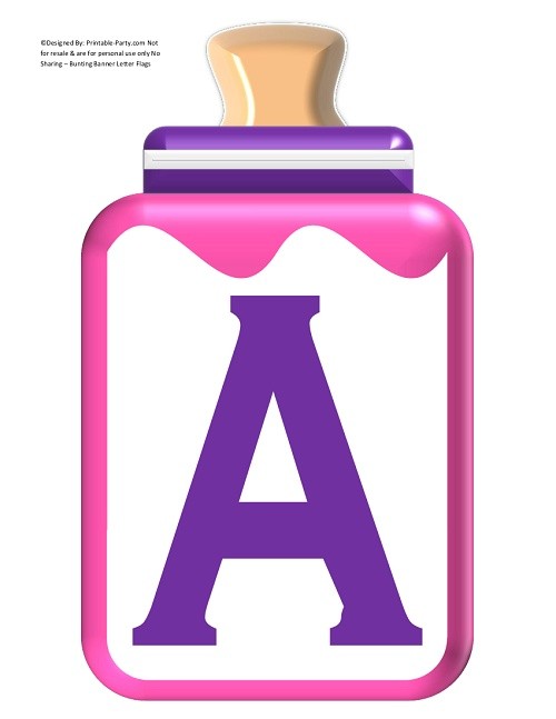LARGE-PURPLE-PINK-BABY-BOTTLE-BANNER-LETTERS