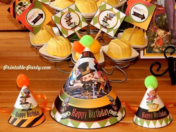 Mad Hatters Tea Party Printable Birthday Supplies Hats Printable