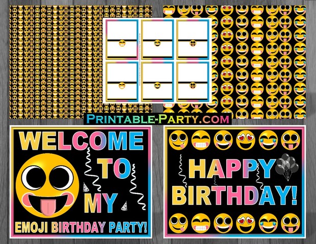 Emoji Birthday Party Supplies Printables