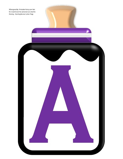 LARGE-PURPLE-BLACK-BABY-BOTTLE-BANNER-LETTERS