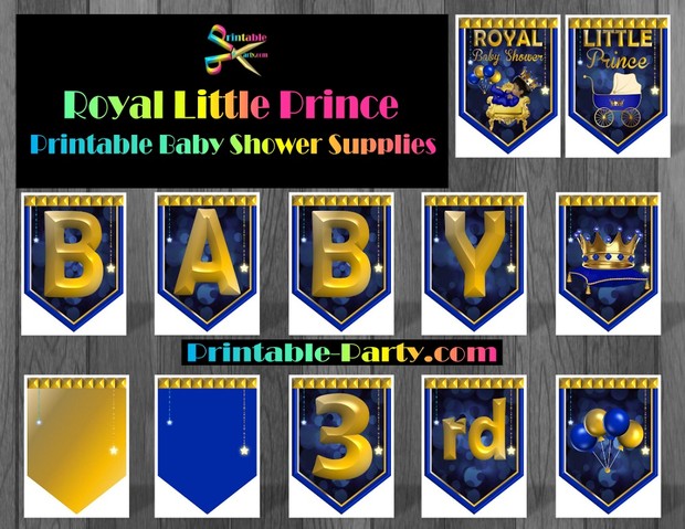 Royal Little Prince Printable Baby Shower Supplies