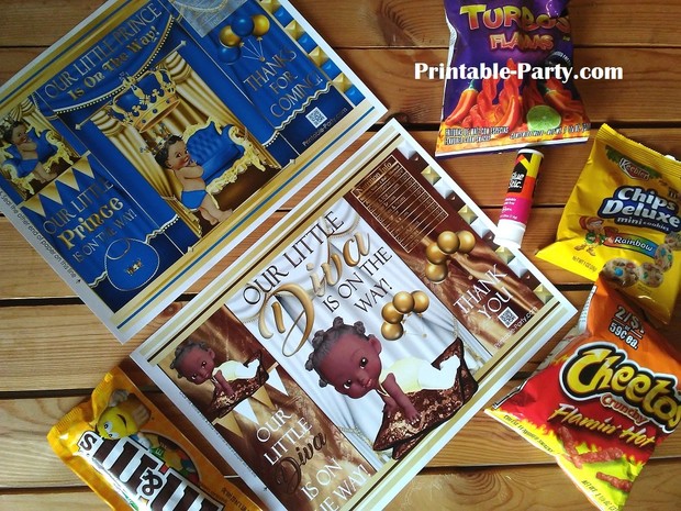 printable-chip-bags-royal-princess-peachgold-african-baby-shower