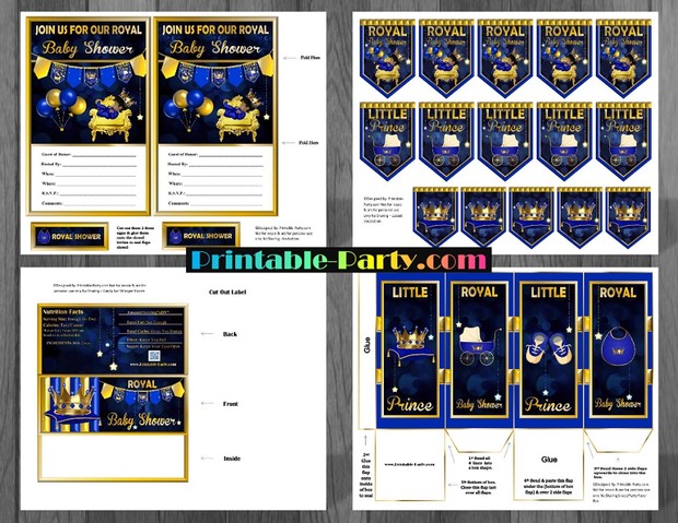 Royal Little Prince Printable Baby Shower Supplies