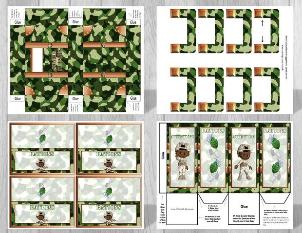 Printable Military Camouflage Party Supplies African