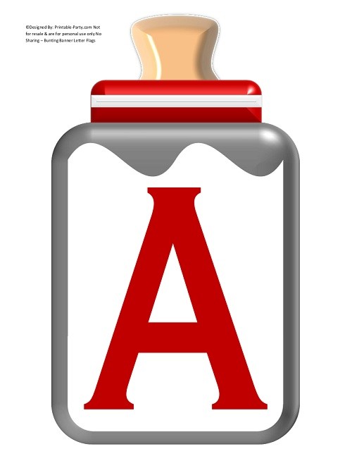 LARGE-GREY-RED-BABY-BOTTLE-BANNER-LETTERS