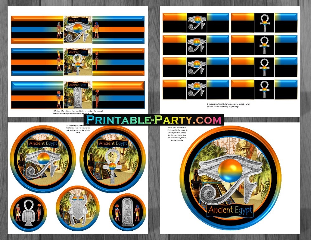 Ancient Egyptian Printable Birthday Party Supplies Printable