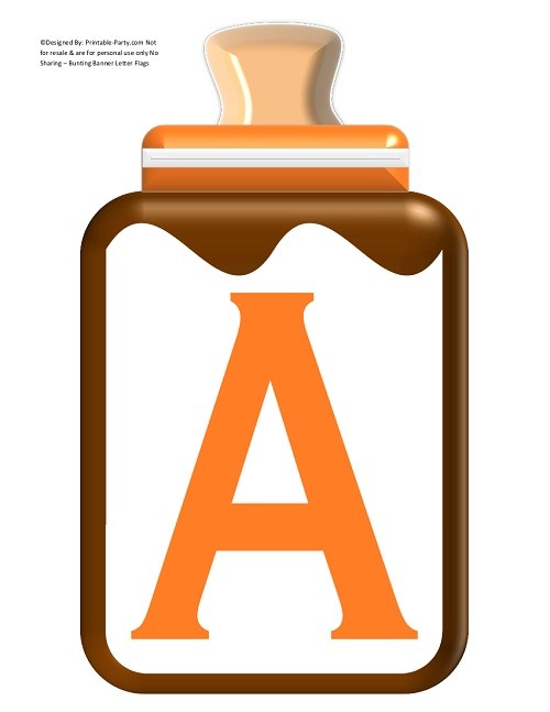 LARGE-ORANGE-BROWN-BABY-BOTTLE-BANNER-LETTERS