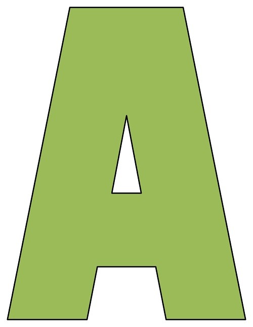 8X10.5 Inch Olive Green Printable Letters A-Z, 0-9
