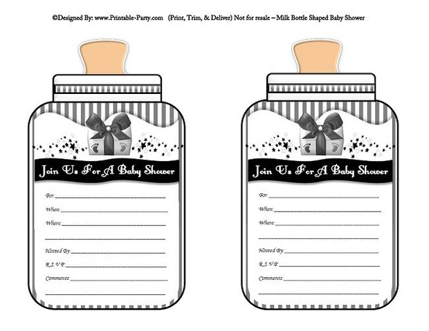 printable-black-grey-babies-bottle-shaped-baby-shower-invitations