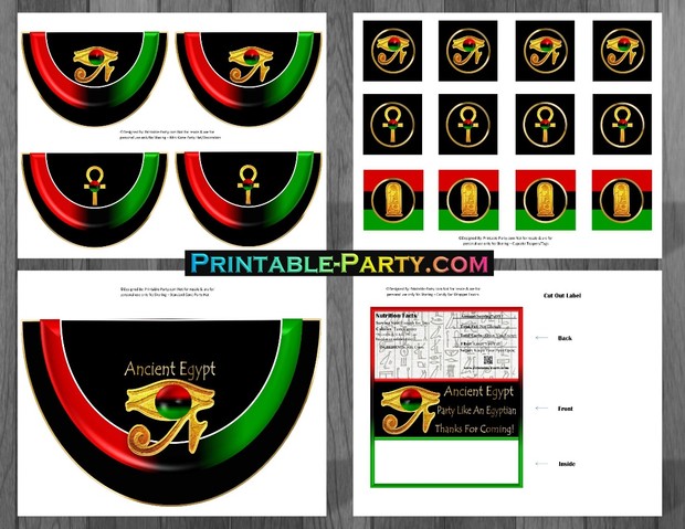Ancient Egyptian African Printable Party Supplies