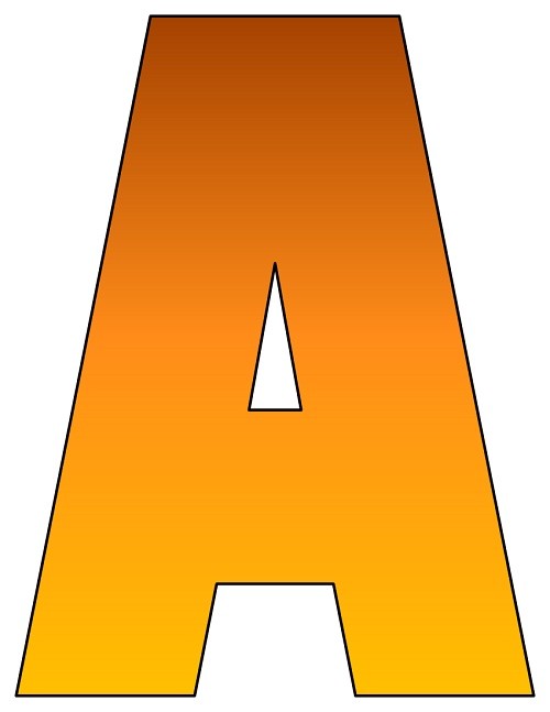 8x105 inch orange yellow printable letters a z 0 9