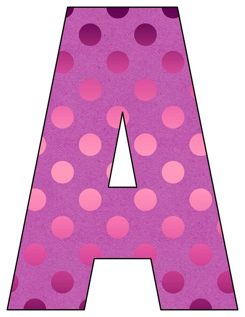 8x105 inch pink foil dots printable letters a z 0 9 printable partycom