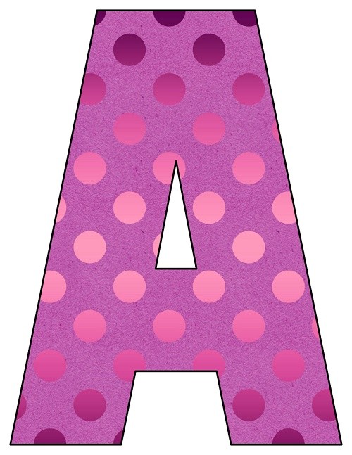 8x105 inch pink foil dots printable letters a z 0 9 printable partycom