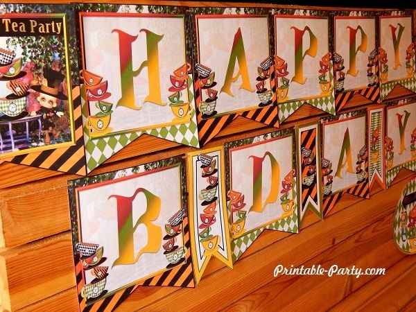 Mad Hatters Tea Party Printable Birthday Party Supplie Printable